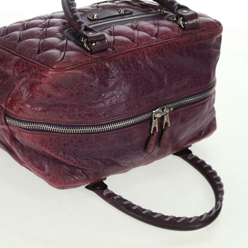 【日本直送】BALENCIAGA Matelasse 手提包，紫色/銀色皮革，貨號 168031，正品編號 170640V-5