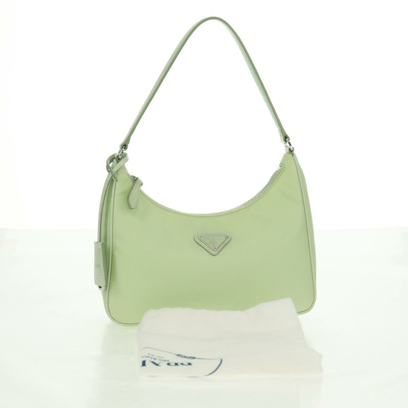 【日本直送】PRADA 尼龍綠色銀色配件包 Auth 170677M-11