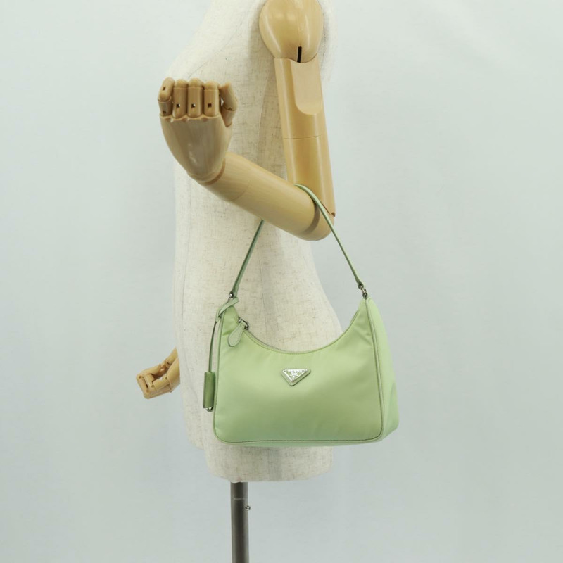 【日本直送】PRADA 尼龍綠色銀色配件包 Auth 170677M-22