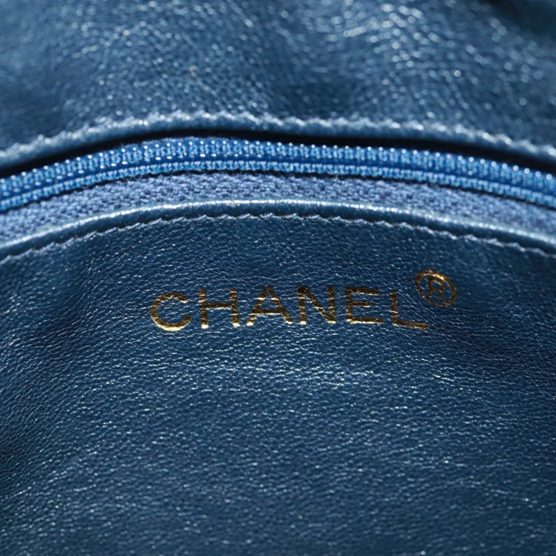 【日本直送】香奈兒 (CHANEL) Matelasse 帆布肩背包，海軍藍金色雙C標誌，貨號 171908V-19