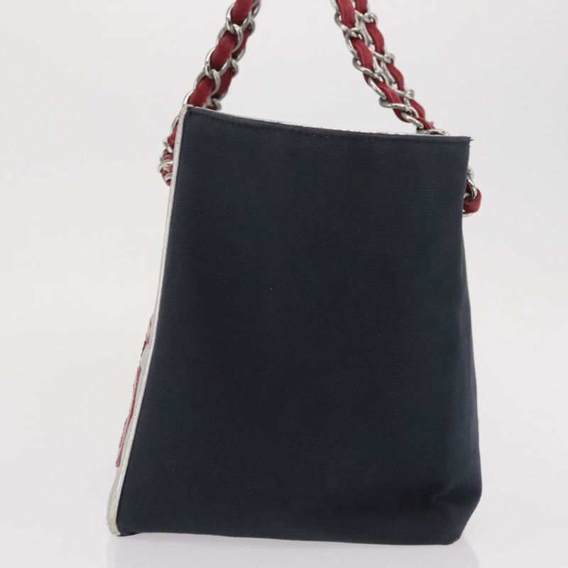 【日本直送】香奈兒 Choco Bar 鏈條手提包 帆布皮革 黑色 CC Auth 171000-2