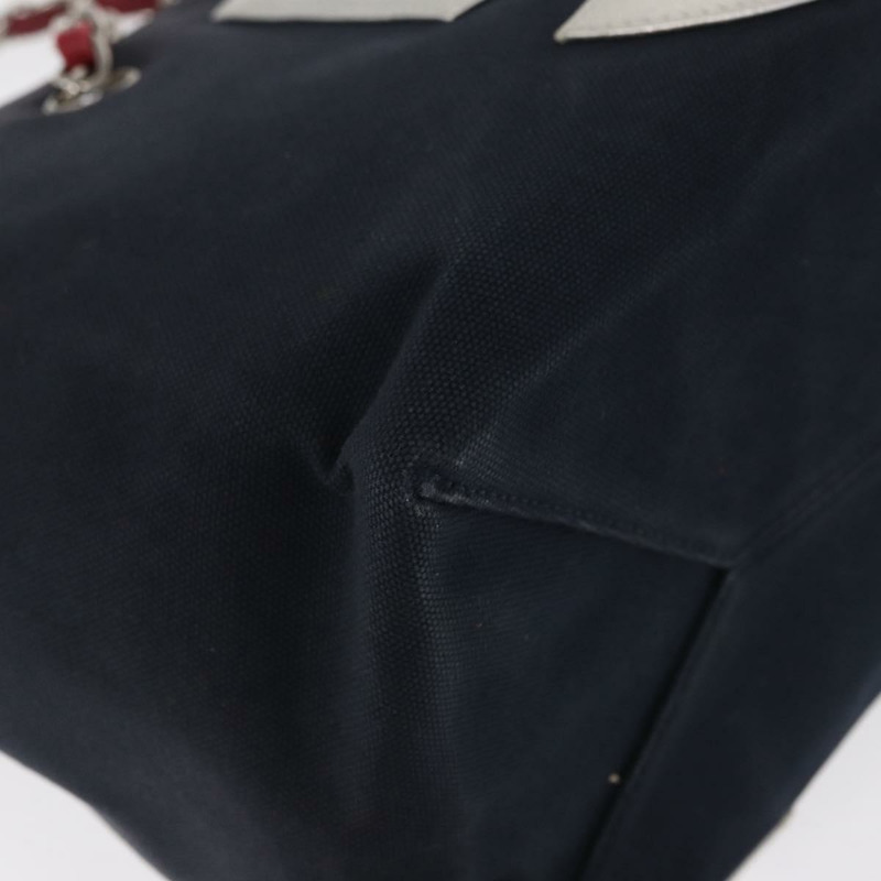 【日本直送】香奈兒 Choco Bar 鏈條手提包 帆布皮革 黑色 CC Auth 171000-14