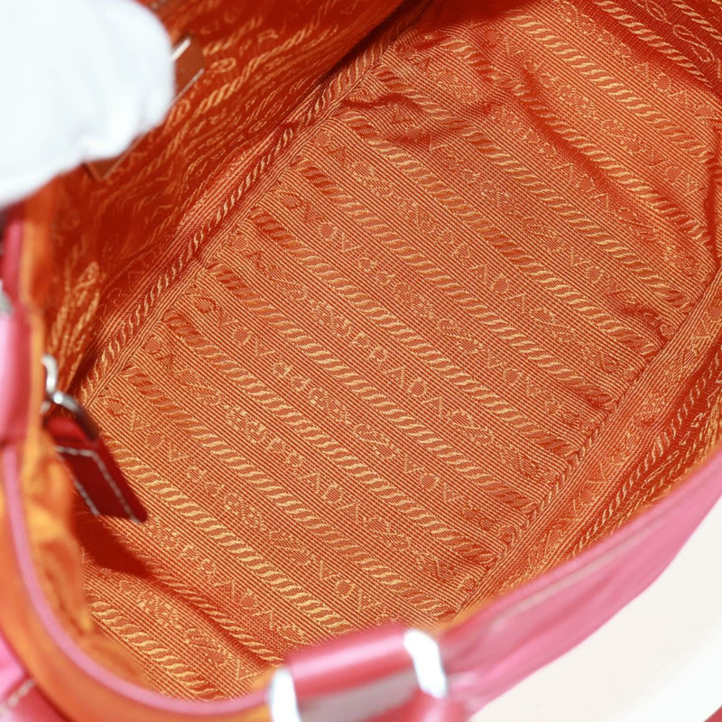 【日本直送】PRADA 手提包 尼龍皮革 粉紅色 銀色 正品 171019V-8