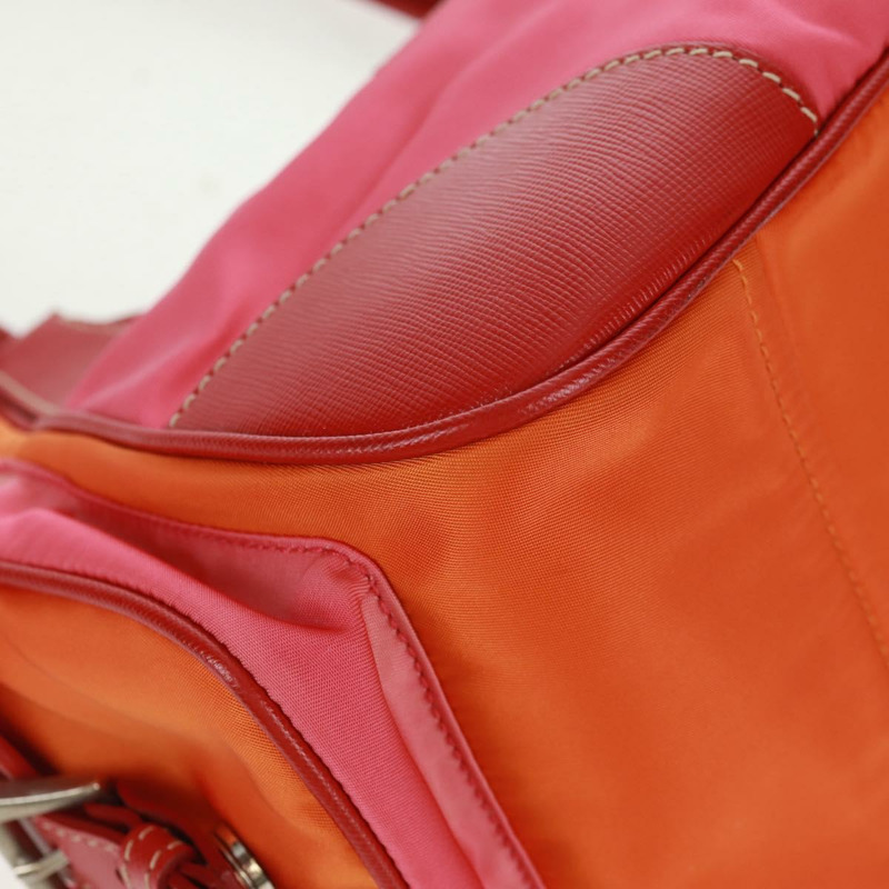 【日本直送】PRADA 手提包 尼龍皮革 粉紅色 銀色 正品 171019V-16