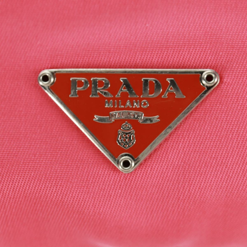 【日本直送】PRADA 手提包 尼龍皮革 粉紅色 銀色 正品 171019V-18