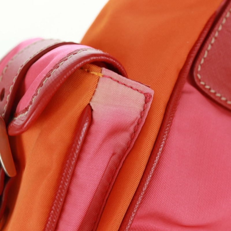 【日本直送】PRADA 手提包 尼龍皮革 粉紅色 銀色 正品 171019V-19