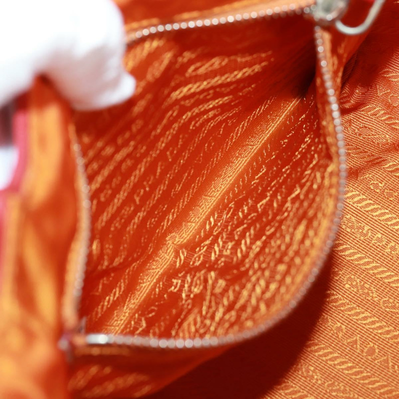 【日本直送】PRADA 手提包 尼龍皮革 粉紅色 銀色 正品 171019V-26