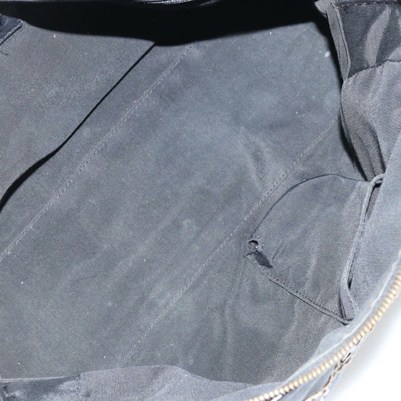 【日本直送】香奈兒 (CHANEL) 野性縫線手提包，黑色皮革，金色雙C標誌，正品 BA10500V-10