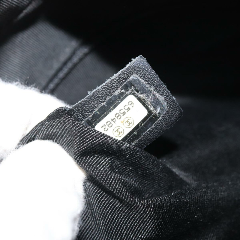 【日本直送】香奈兒 (CHANEL) 野性縫線手提包，黑色皮革，金色雙C標誌，正品 BA10500V-11