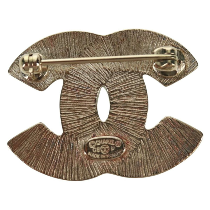 【日本直送】香奈兒 COCO 標誌胸針，金屬材質，綠松石藍色，CC 標誌，正品編號 169942V-2