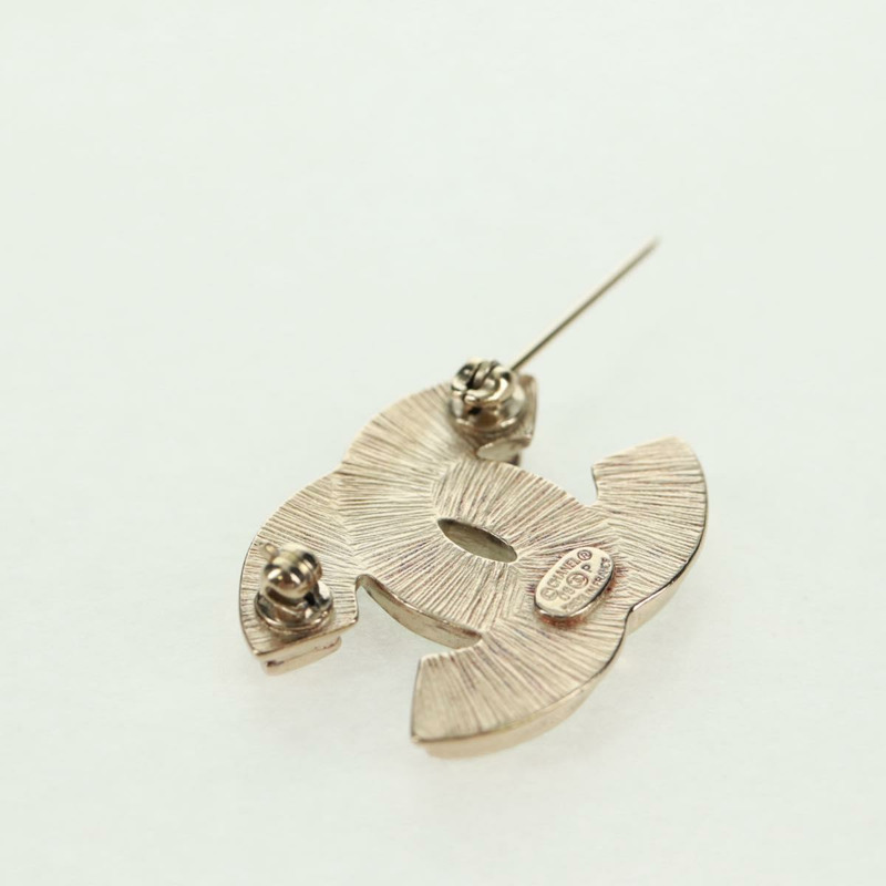 【日本直送】香奈兒 COCO 標誌胸針，金屬材質，綠松石藍色，CC 標誌，正品編號 169942V-4