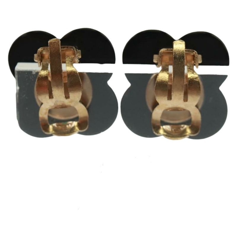 【日本直送】香奈兒 COCO 標誌山茶花耳環，塑膠材質，黑色，CC 標誌，正品編號 169939V-2