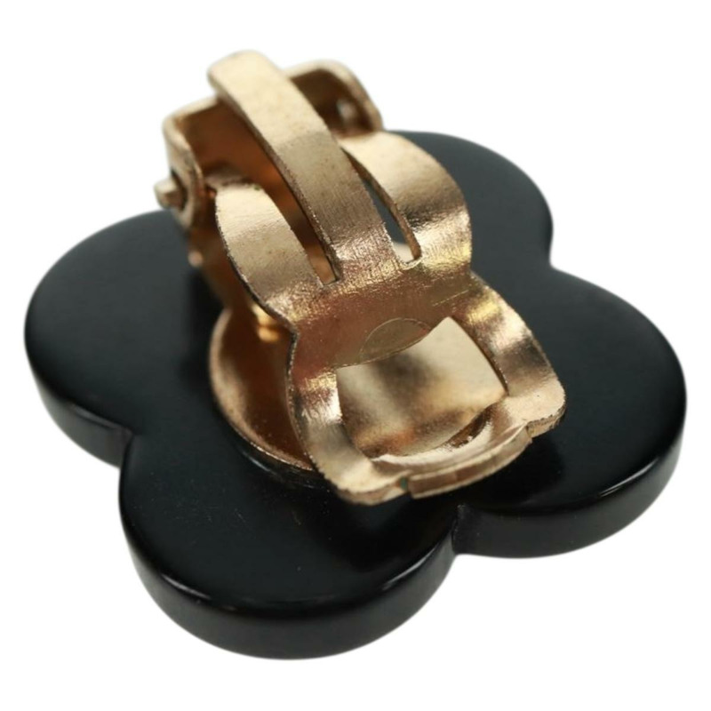 【日本直送】香奈兒 COCO 標誌山茶花耳環，塑膠材質，黑色，CC 標誌，正品編號 169939V-3