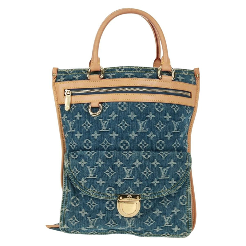 【日本直送】路易威登 Monogram Denim 平底購物手提包 藍色 M95018 正品 BA10551SAM-12