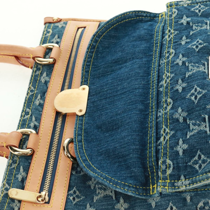 【日本直送】路易威登 Monogram Denim 平底購物手提包 藍色 M95018 正品 BA10551SAM-17