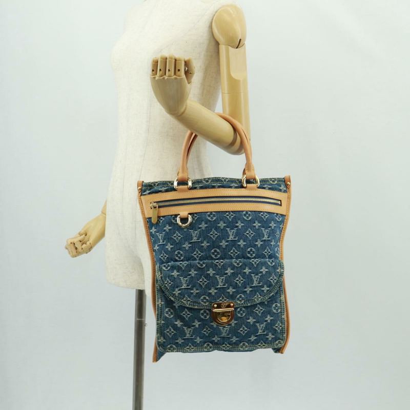 【日本直送】路易威登 Monogram Denim 平底購物手提包 藍色 M95018 正品 BA10551SAM-24