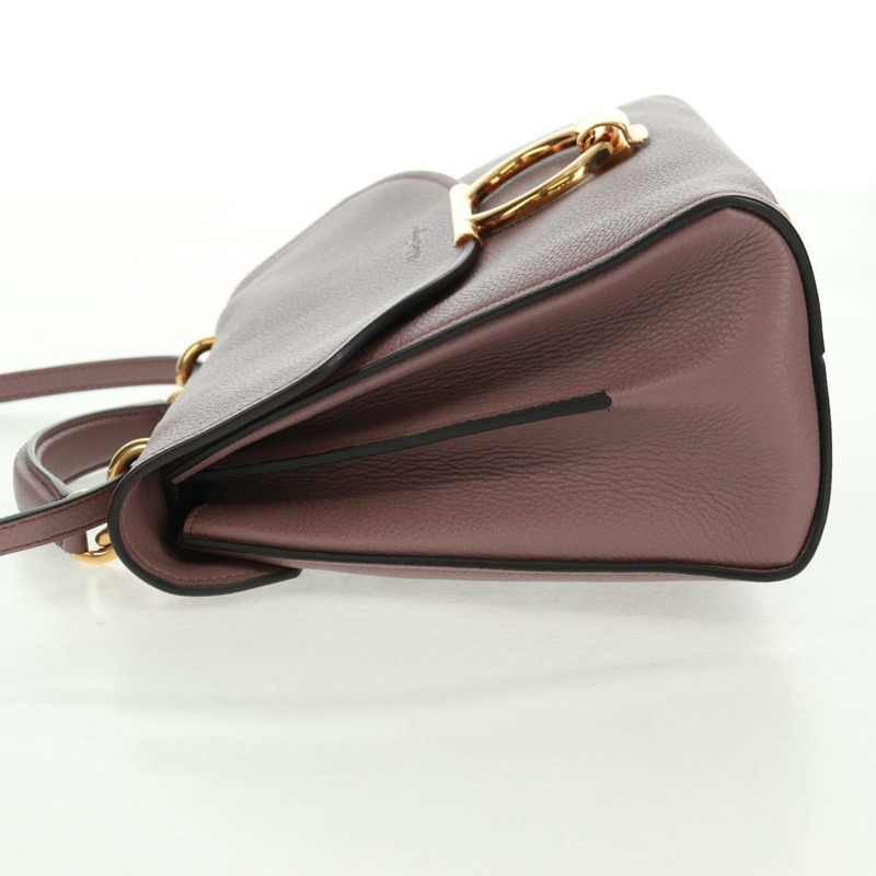 【日本直送】Salvatore Ferragamo Gancini Margot 皮革雙肩包 紫色金色 正品 170696M-2