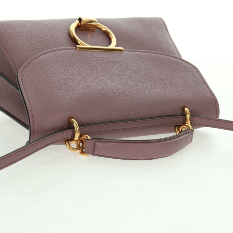 【日本直送】Salvatore Ferragamo Gancini Margot 皮革雙肩包 紫色金色 正品 170696M-6