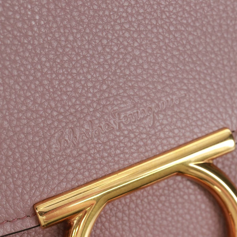 【日本直送】Salvatore Ferragamo Gancini Margot 皮革雙肩包 紫色金色 正品 170696M-19