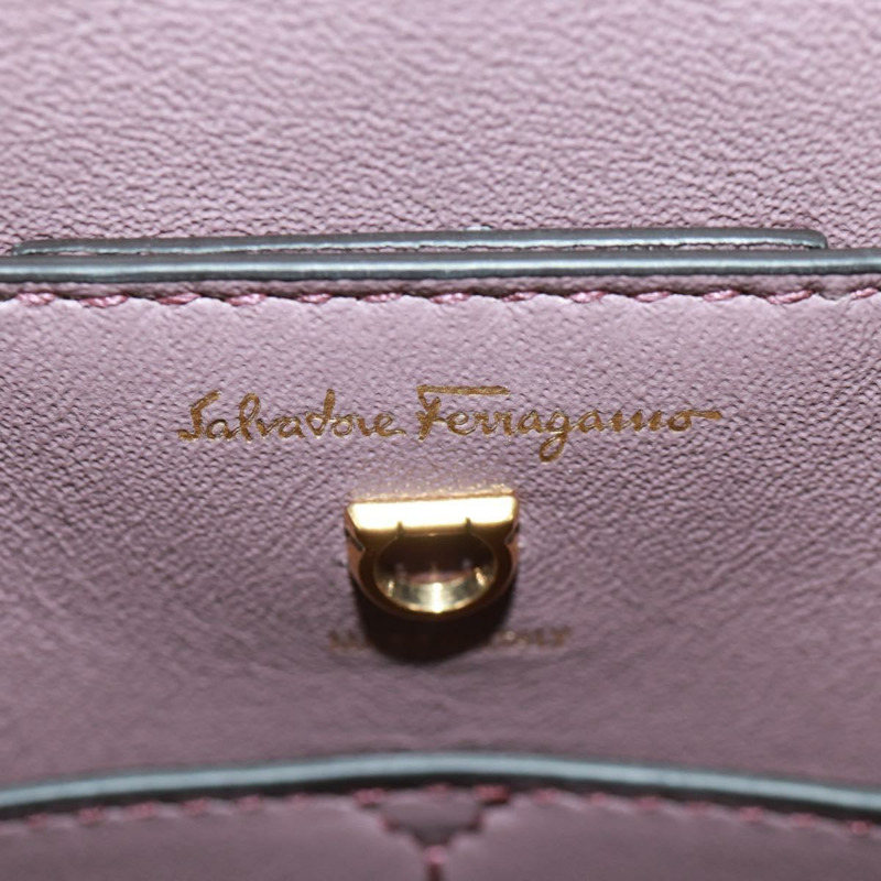 【日本直送】Salvatore Ferragamo Gancini Margot 皮革雙肩包 紫色金色 正品 170696M-22