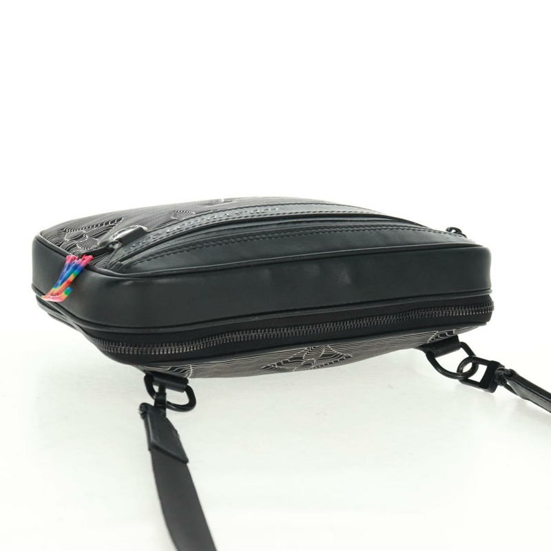 【日本直送】路易威登（LOUIS VUITTON）黑色皮革可擴充斜背包 M55698 LV 正品 170737M-5