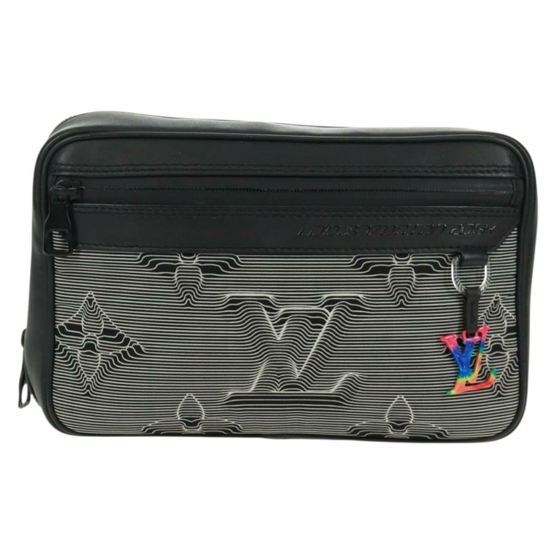 【日本直送】路易威登（LOUIS VUITTON）黑色皮革可擴充斜背包 M55698 LV 正品 170737M-12