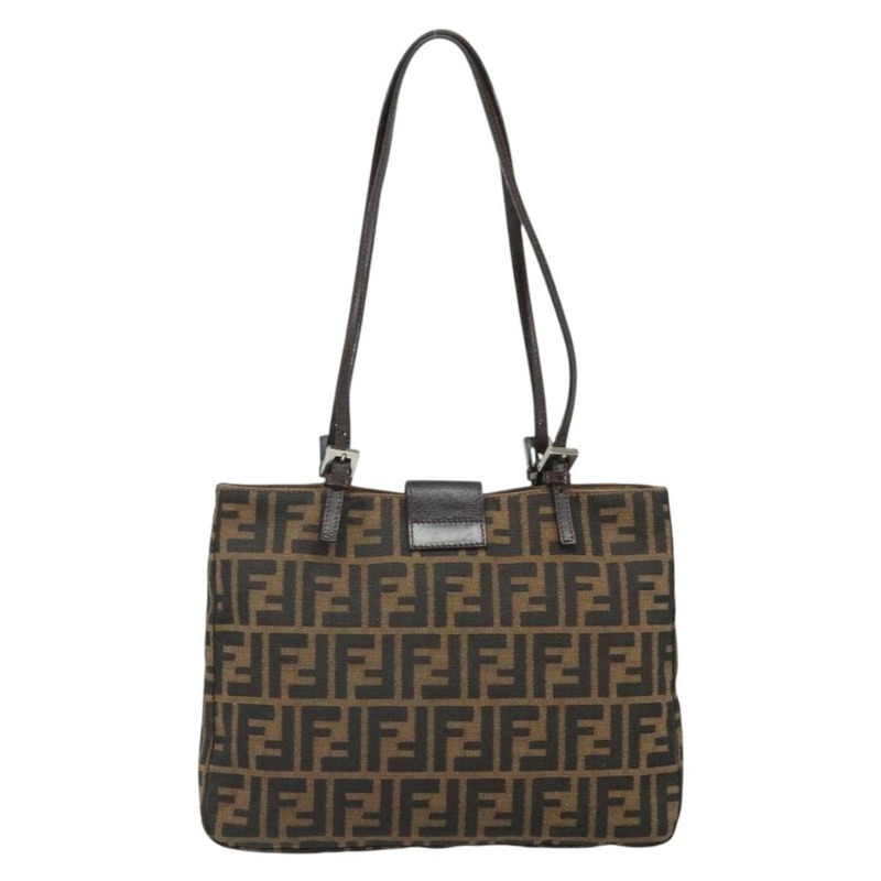 【日本直送】FENDI Zucca帆布托特包 黑色棕色 正品 171785V-1