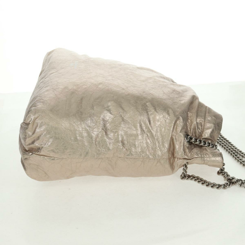 【日本直送】BALENCIAGA Crush 中型鏈條包 皮革 香檳金 742941 正品 170011SAV-3