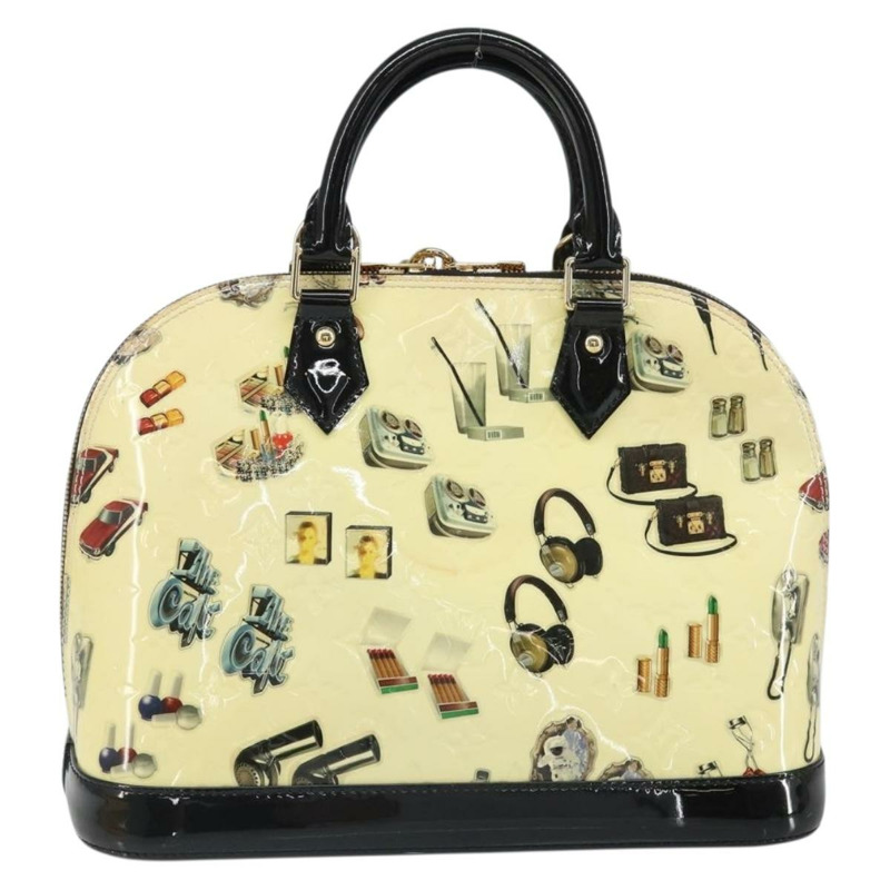 【日本直送】路易威登 Vernis 貼紙印花 Alma PM 手提包 白色 M50466 LV 正品 171045-1