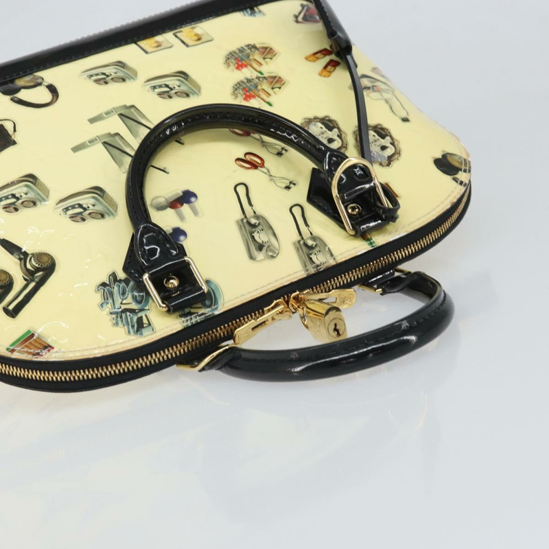 【日本直送】路易威登 Vernis 貼紙印花 Alma PM 手提包 白色 M50466 LV 正品 171045-6