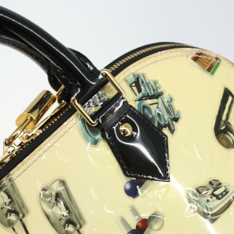 【日本直送】路易威登 Vernis 貼紙印花 Alma PM 手提包 白色 M50466 LV 正品 171045-18