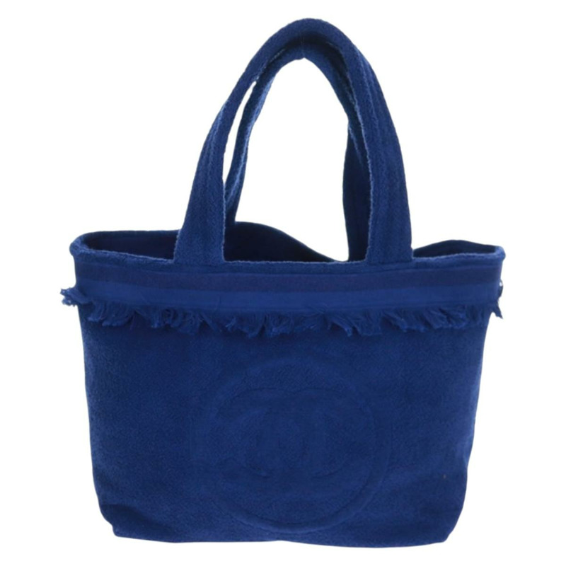 【日本直送】香奈兒 Decacoco 沙灘包手提包 藍色 CC 正品 BA9644SAV-12