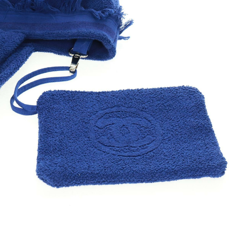 【日本直送】香奈兒 Decacoco 沙灘包手提包 藍色 CC 正品 BA9644SAV-16