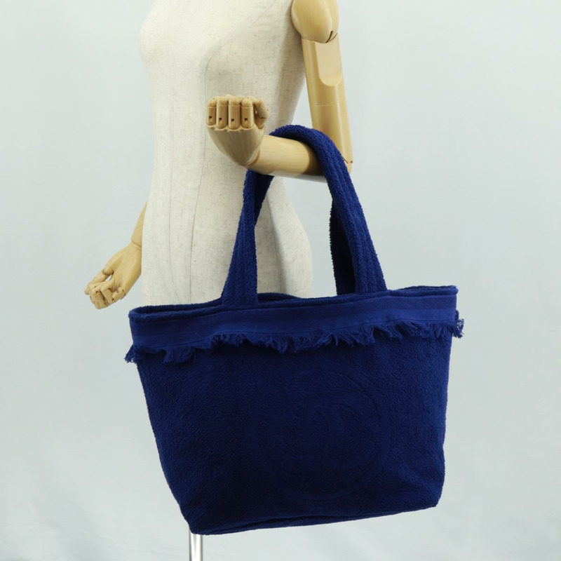 【日本直送】香奈兒 Decacoco 沙灘包手提包 藍色 CC 正品 BA9644SAV-24