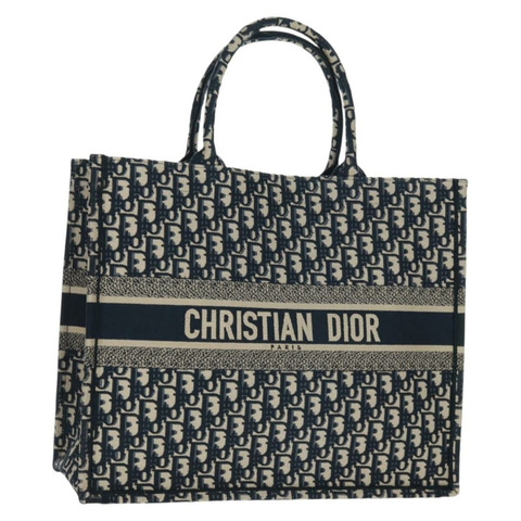 Christian Dior Trotter帆布書本手提包 大 海軍藍 正品 BA9638SAM