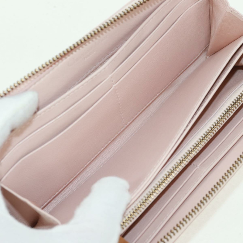 【日本直送】Christian Dior Cannage 鉚釘長款皮夾，羊皮材質，粉金色，正品編號 169933M-8