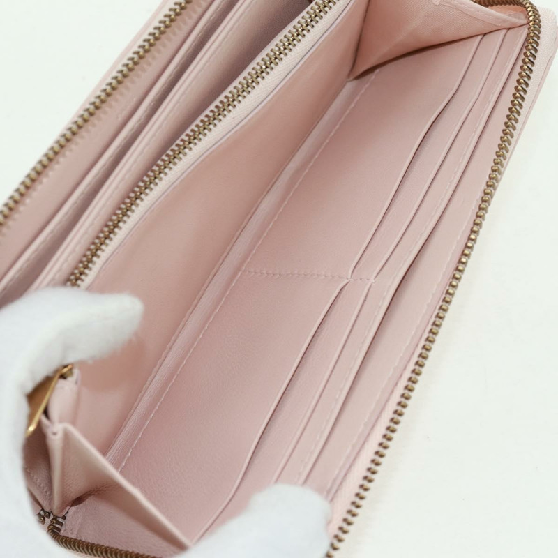 【日本直送】Christian Dior Cannage 鉚釘長款皮夾，羊皮材質，粉金色，正品編號 169933M-20