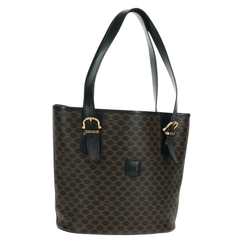 【日本直送】CELINE Macadam帆布托特包 PVC皮革 黑色金色 Auth am10664V-0