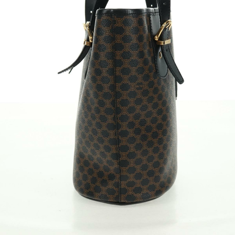 【日本直送】CELINE Macadam帆布托特包 PVC皮革 黑色金色 Auth am10664V-3