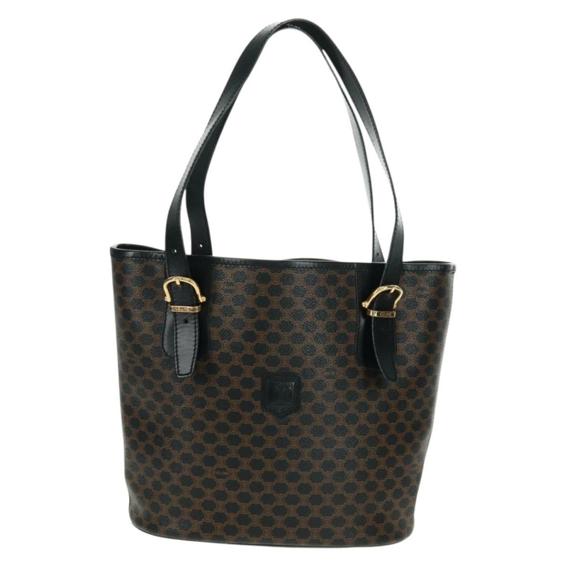 【日本直送】CELINE Macadam帆布托特包 PVC皮革 黑色金色 Auth am10664V-12