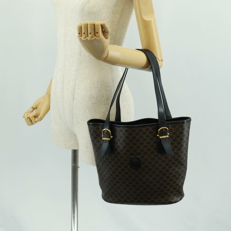 【日本直送】CELINE Macadam帆布托特包 PVC皮革 黑色金色 Auth am10664V-21