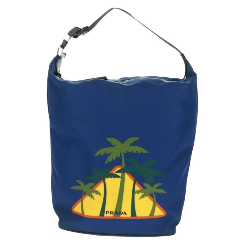 【日本直送】PRADA 尼龍雙肩包，藍銀色，正品，貨號 161702M-12