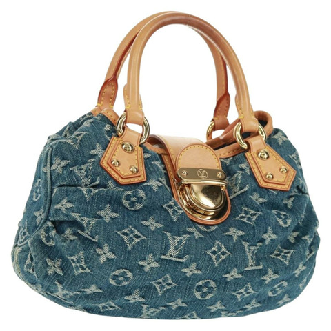 路易威登 Monogram Denim Preity 手提包 藍色 M95020 LV 正品 161333SAV