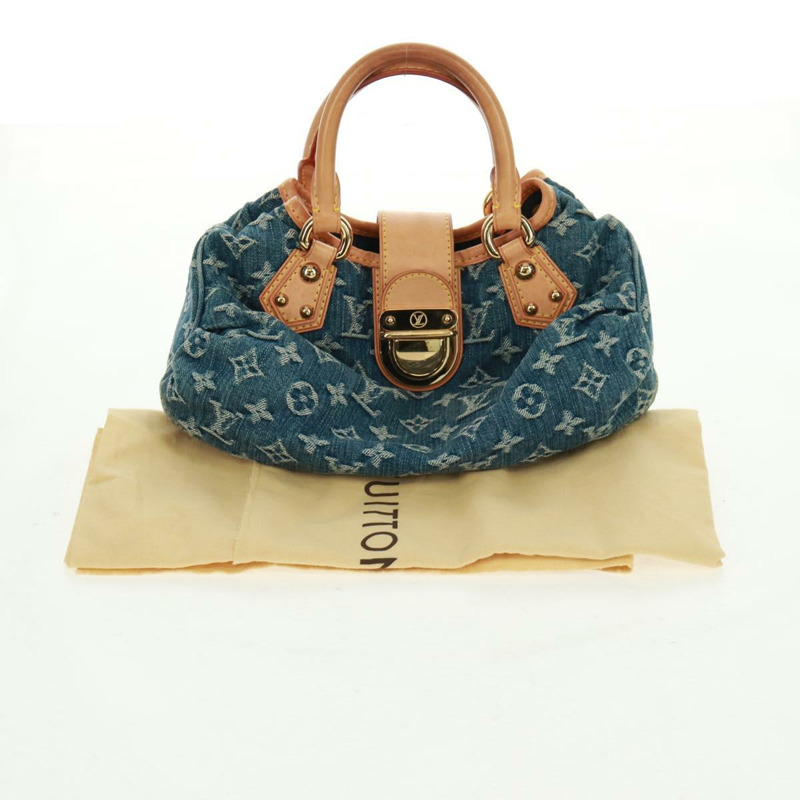 【日本直送】路易威登 Monogram Denim Preity 手提包 藍色 M95020 LV 正品 161333SAV-11
