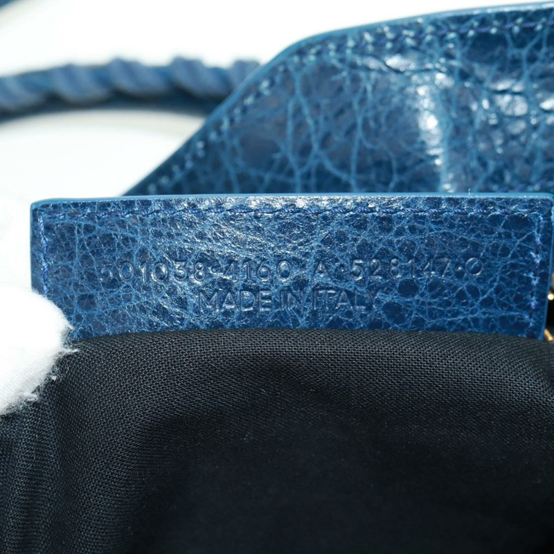 【日本直送】BALENCIAGA Giant Town 手提包 皮革 2way Blue Gold Auth am10713SAV-11