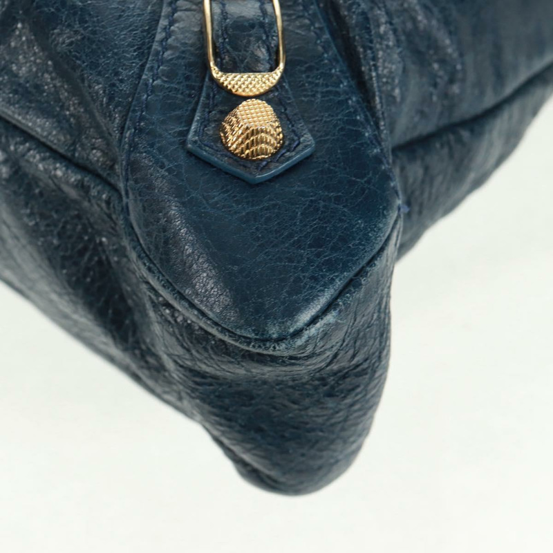 【日本直送】BALENCIAGA Giant Town 手提包 皮革 2way Blue Gold Auth am10713SAV-17