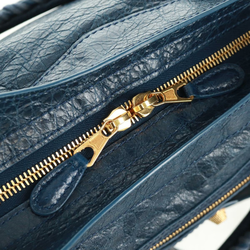 【日本直送】BALENCIAGA Giant Town 手提包 皮革 2way Blue Gold Auth am10713SAV-19