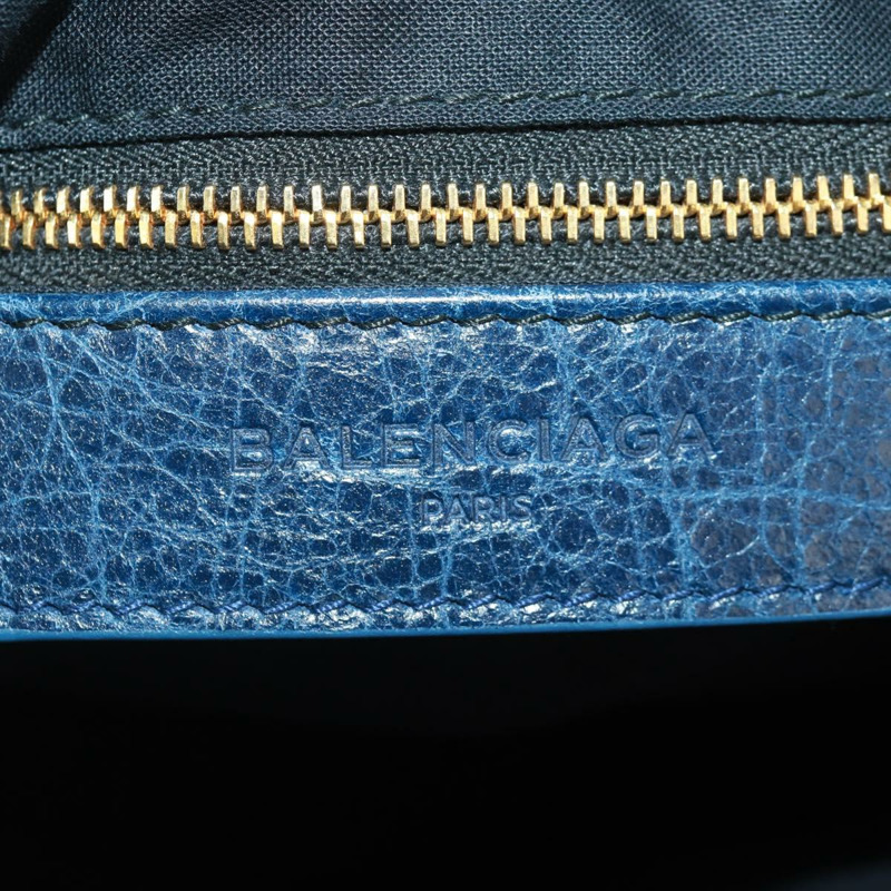 【日本直送】BALENCIAGA Giant Town 手提包 皮革 2way Blue Gold Auth am10713SAV-20