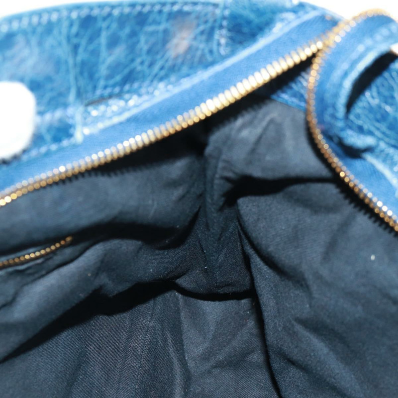 【日本直送】BALENCIAGA Giant Town 手提包 皮革 2way Blue Gold Auth am10713SAV-22