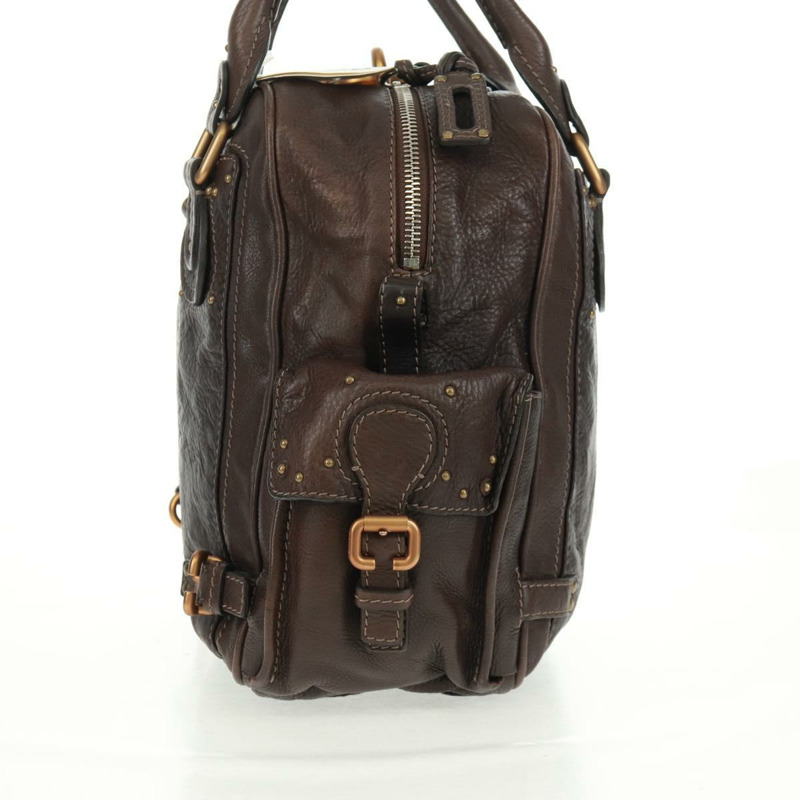 【日本直送】Chloe Paddington 手提包，皮革材質，深棕色/金色/銀色，正品 am10709V-2